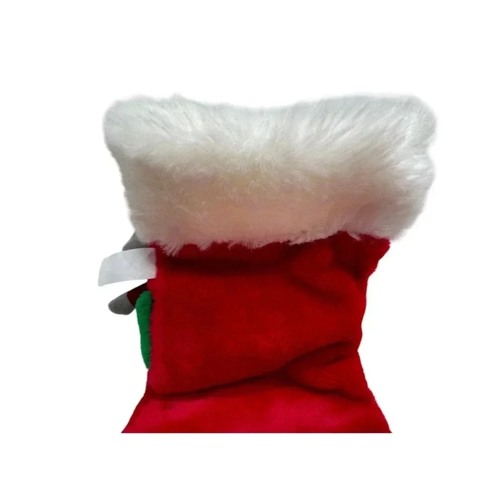 Vintage 80s 90s Plush Twin Mice Christmas Stocking Mouse Holiday